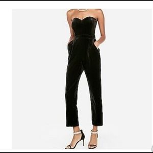 Express Black Velvet Jumpsuit - size 8 NWT
